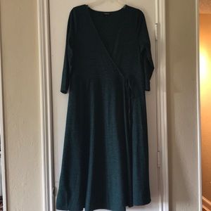 Torrid Dark Green Faux Wrap Dress